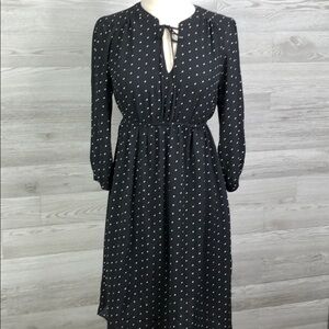 NWT LOFT Dress Maternity Polka Dot Midi XS Black White